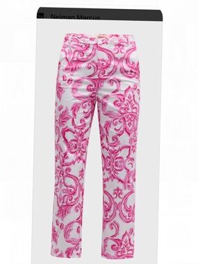 L'AGENCE Ludivine Trouser In Pink And White NWT Size 2